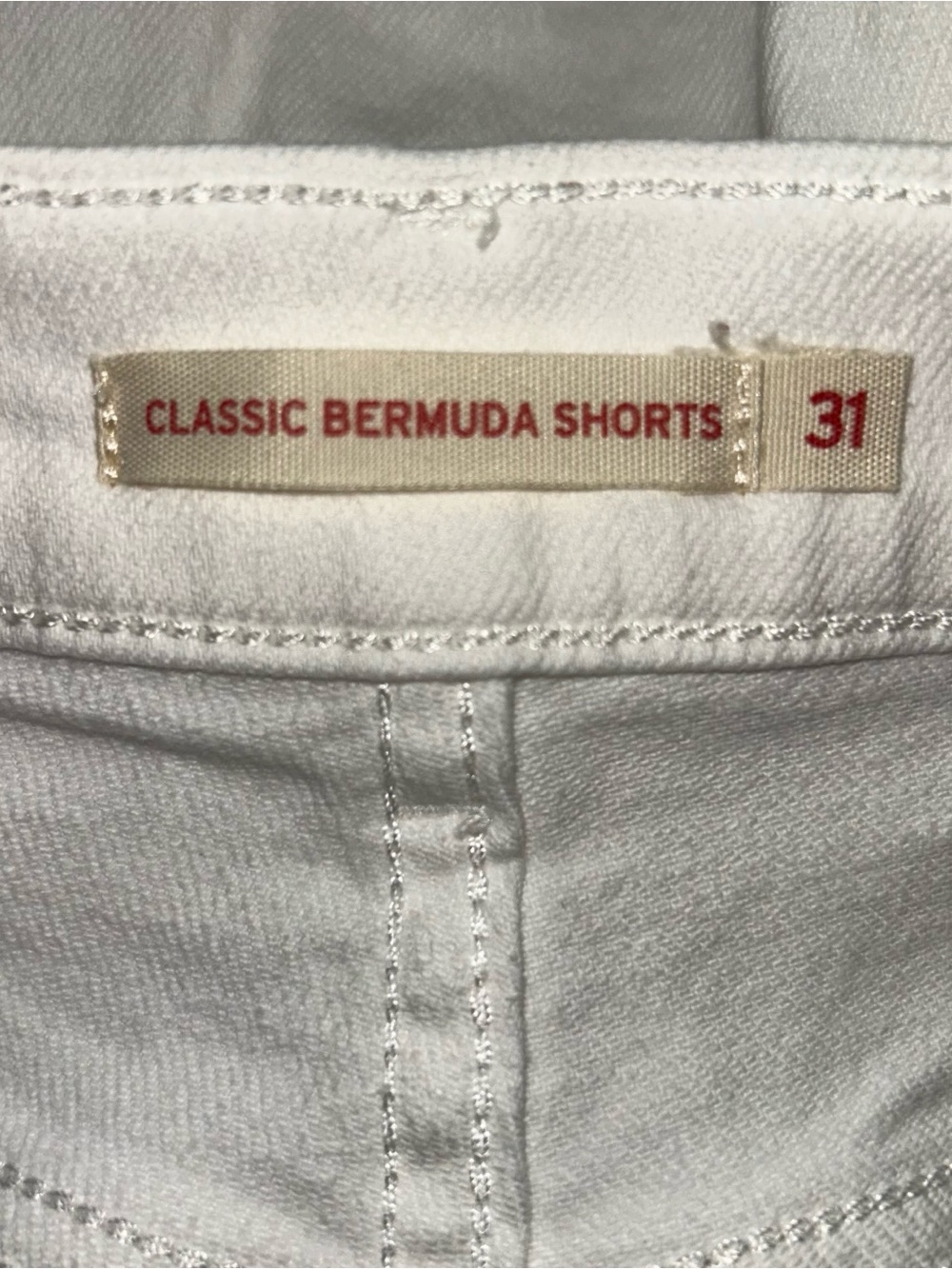 Levi's White Frayed Hem Denim Shorts - Picture 3 of 3